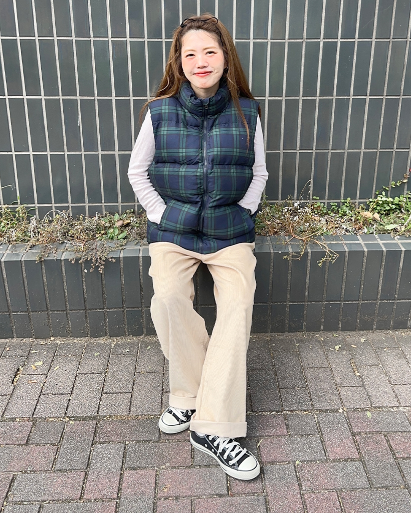 チェックパターンダウンベスト | ファッション通販サイト NUGU