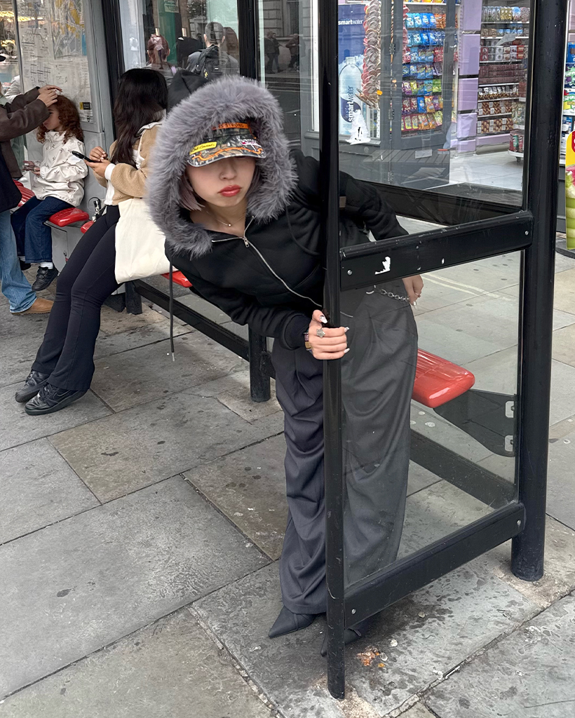 ジャスグリッティーファーフードラップコート ジャスグリッティー フードファーラップコート