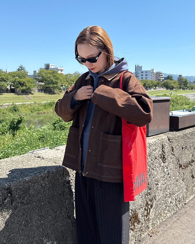 配色カラーブラウンデニムジャケット | ファッション通販サイト NUGU