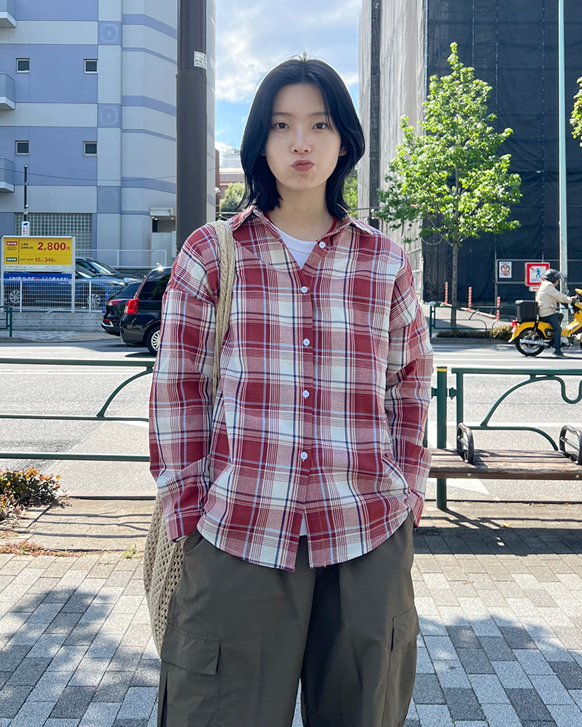 ルーズフィットチェックシャツ | ファッション通販サイト NUGU