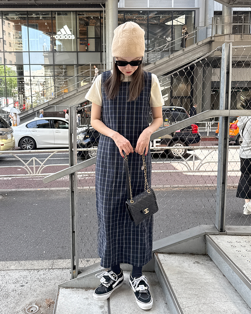 ヌキテパ　ワンピース　黒　チェック　ロングワンピース クーポン】【セール 30%OFF】【ne Quittez pas/ヌキテパ】ドビー