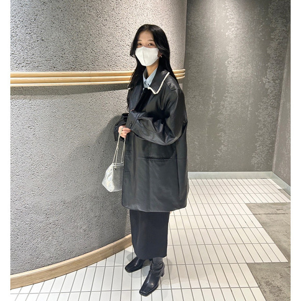 フェイクレザーミドルコート | ファッション通販サイト NUGU