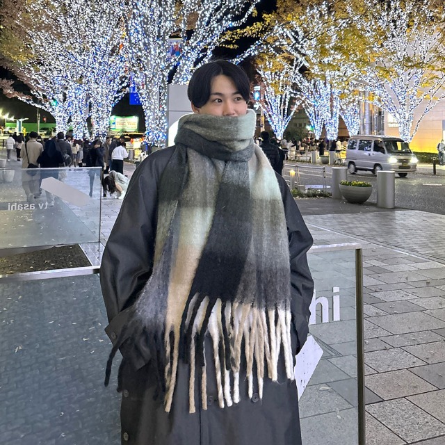 チェックビッグマフラー