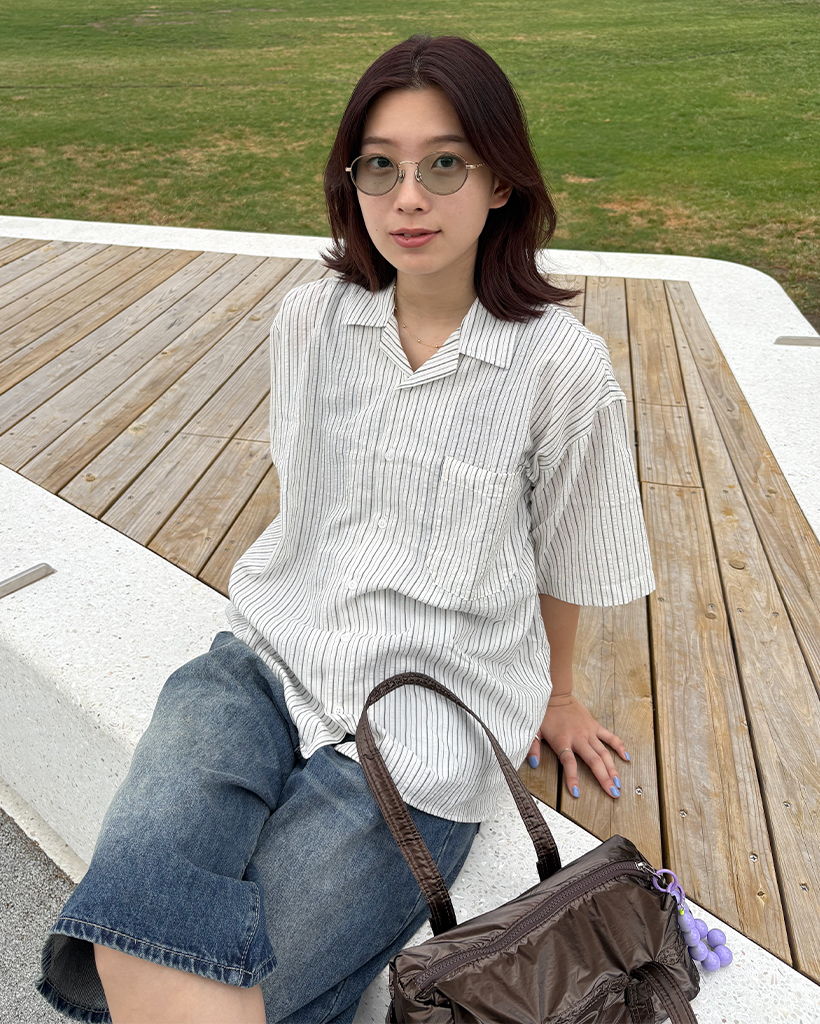 ユニセックス)ストライプ半袖シャツ | ファッション通販サイト NUGU