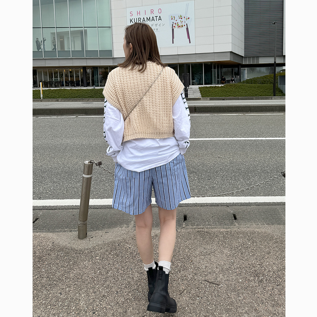 ドット柄サイドストライプハーフパンツ36 ストライプ柄 ハーフパンツ レディース ゴルフ 刺繍 送料無料