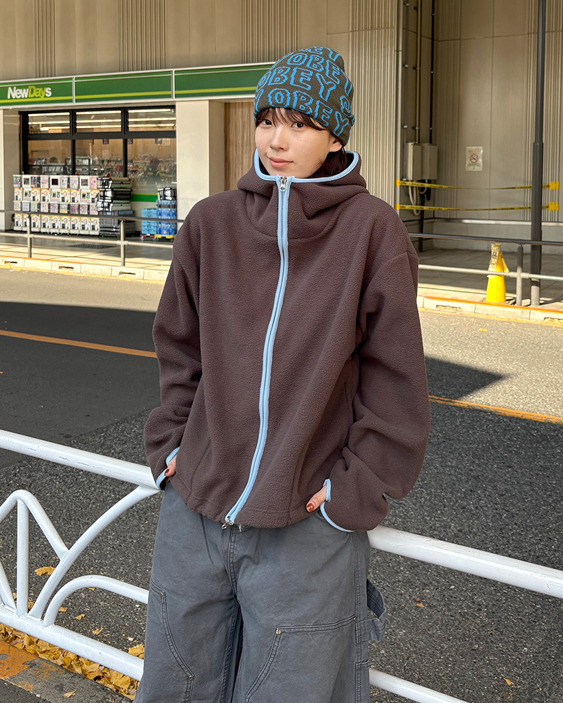 ユニセックス)カラー切替フリースジップアップ | ファッション通販