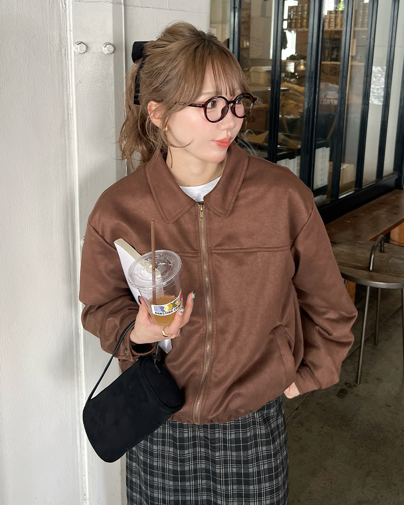 ウエストゴム付きカラースエードジャケット | ファッション通販サイト NUGU