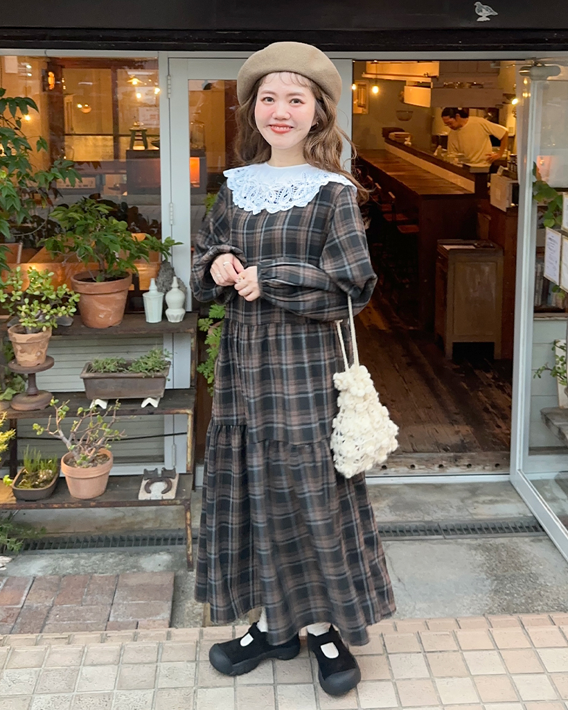 オータムムードチェックティアードワンピース | ファッション通販