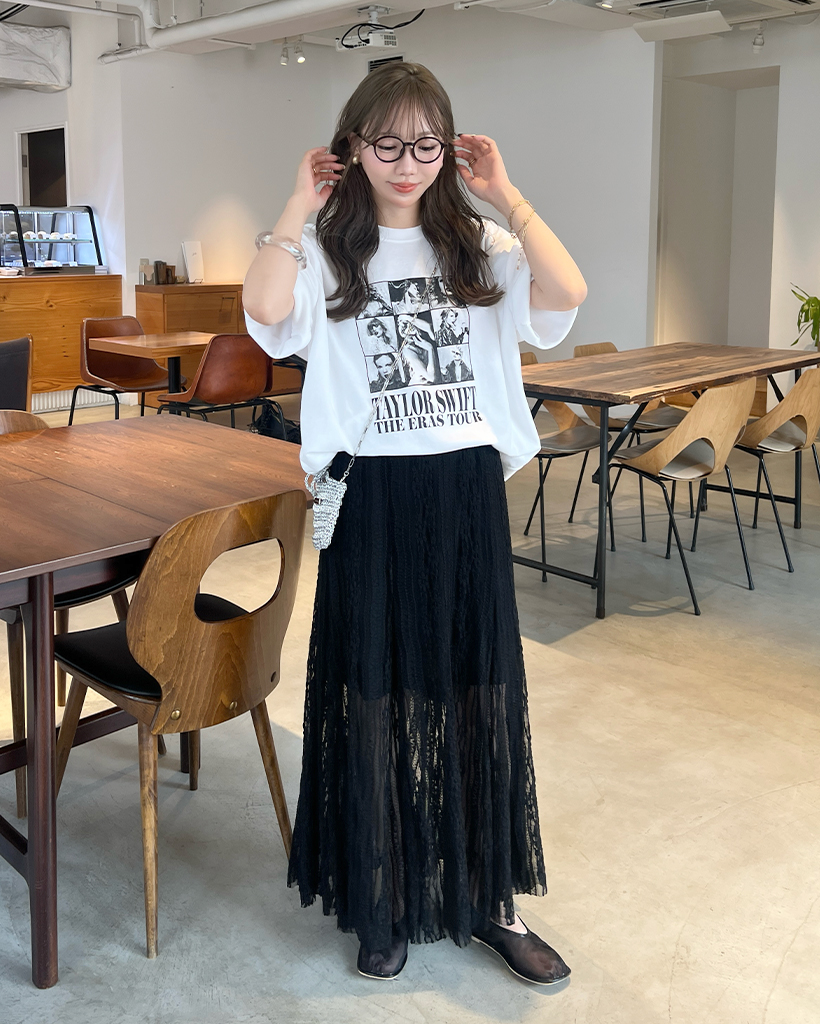 シースルーレースロングスカート | ファッション通販サイト NUGU