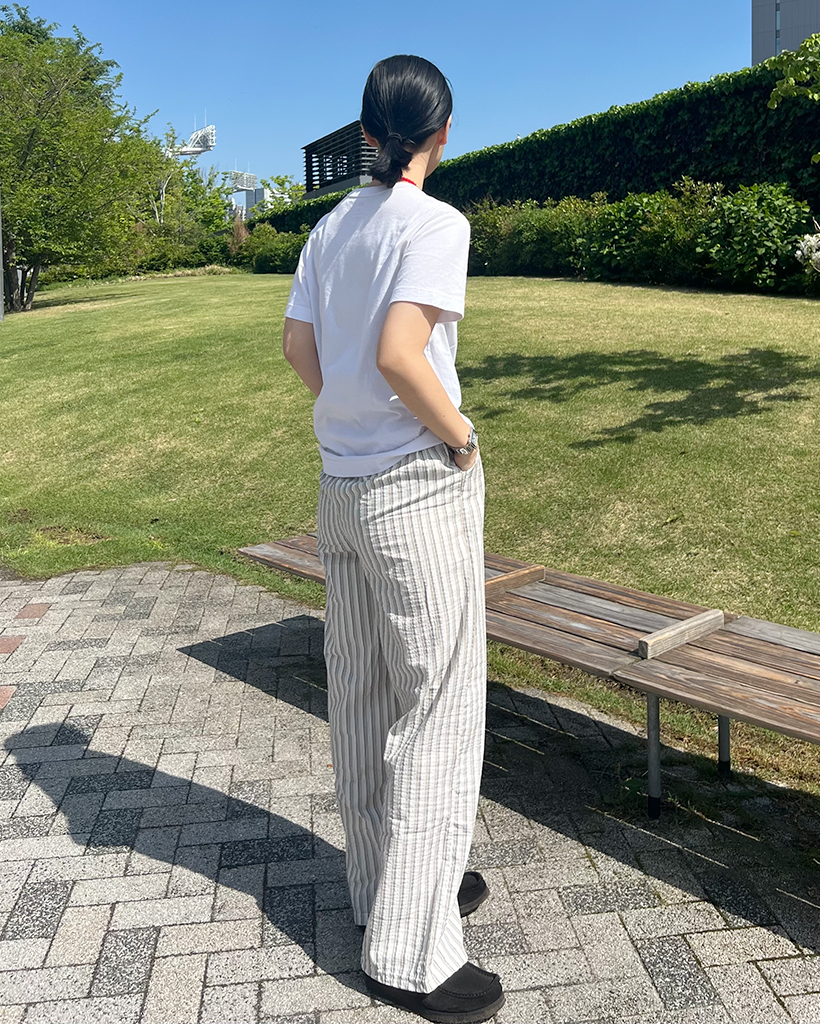 ユニセックス)ストライプワイドパンツ | ファッション通販サイト NUGU