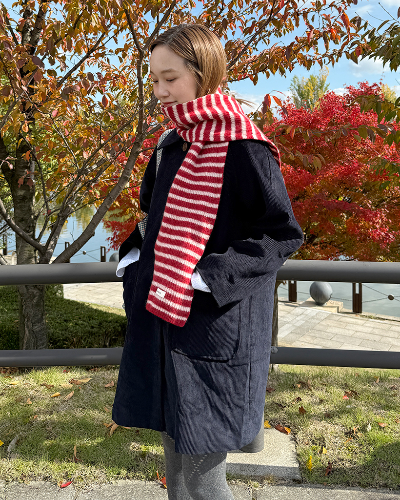 カラーボーダーマフラー | ファッション通販サイト NUGU