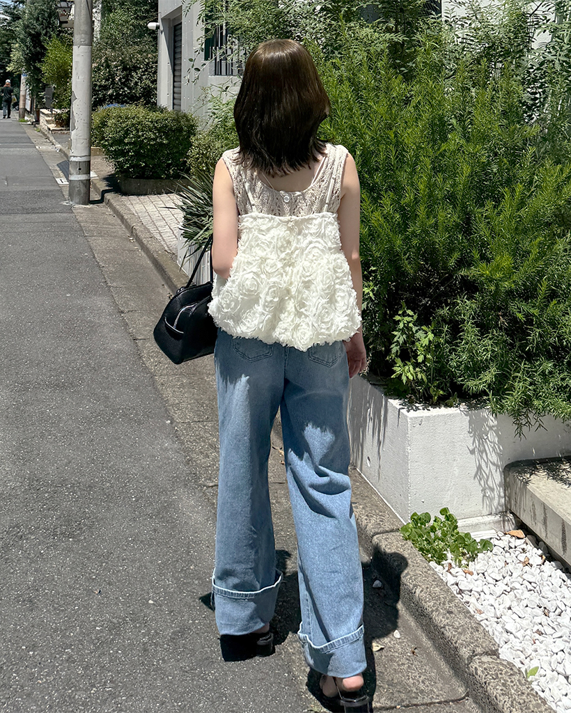 好評 Knuth 裾ダメージ ライトブルー ブーツカットデニム Marf