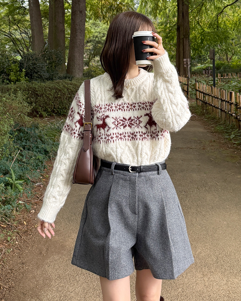 NON NO バーガンディ ケーブルニットセーター　美品 ケーブルニットセーター - バーガンディ - レディース | H&M JP