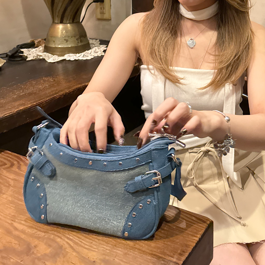 デニムスタッズショルダーバッグ | ファッション通販サイト NUGU