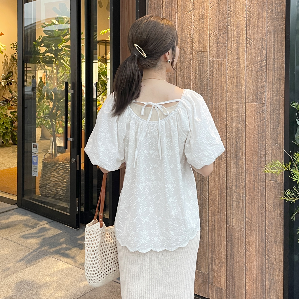 バックリボンシャーリングブラウス | ファッション通販サイト NUGU 