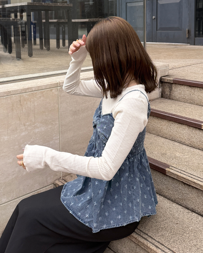 リボンデニムビスチェ | ファッション通販サイト NUGU