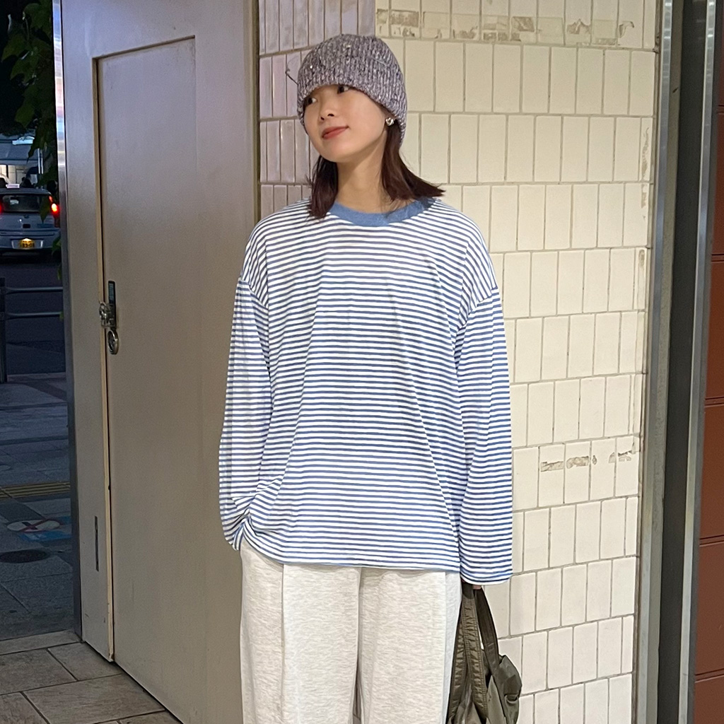 ユニセックス）ボーダーロングTシャツ | ファッション通販サイト