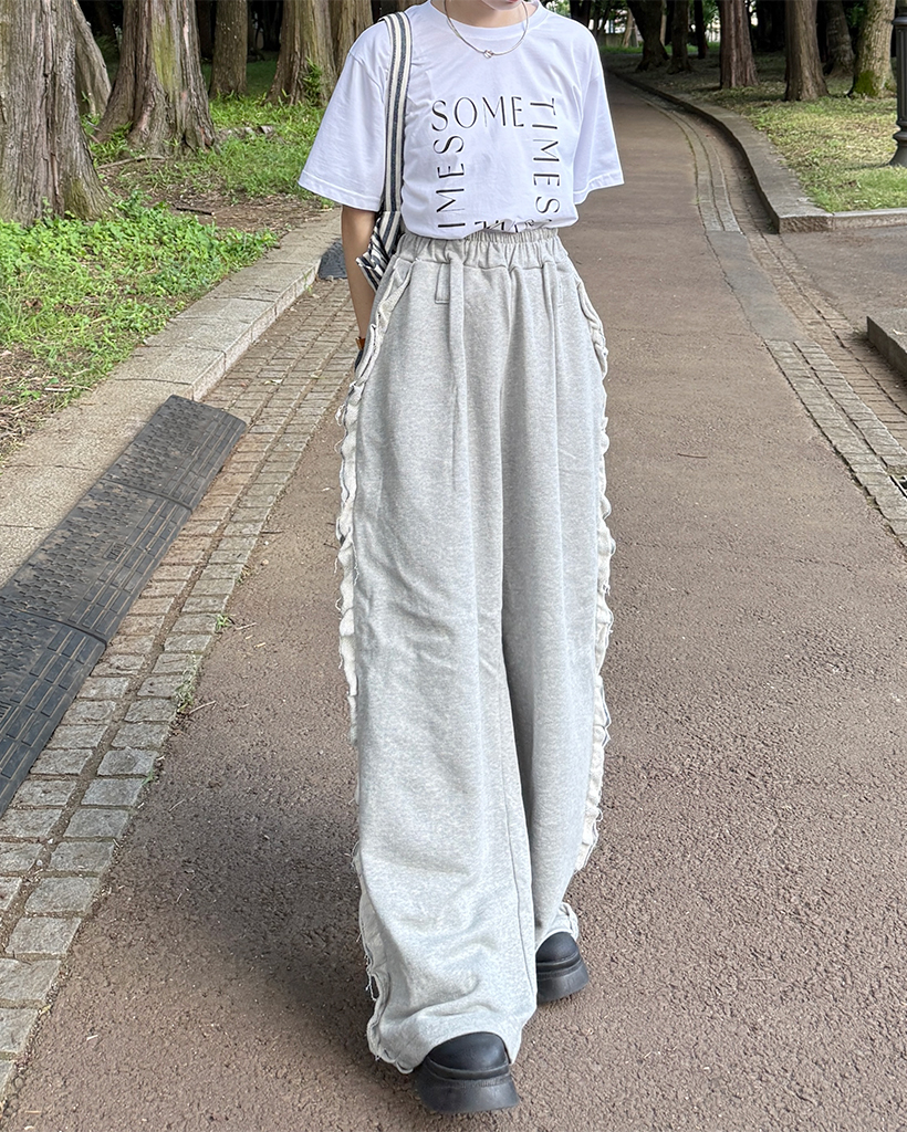 サイドフリルスウェットパンツ | ファッション通販サイト NUGU