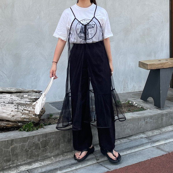 シースルーレイヤードキャミワンピース | ファッション通販サイト NUGU