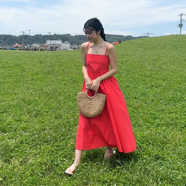 チェリーロングキャミワンピース | ファッション通販サイト NUGU