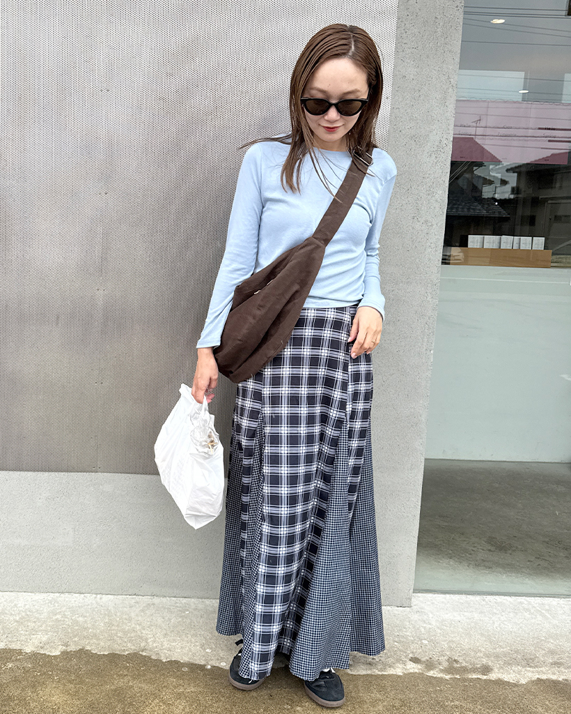 スリットチェックロングスカート | ファッション通販サイト NUGU