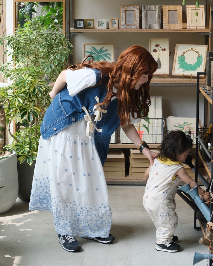 ヴィンテージ古着 USA製 花柄パッチワークロングスカート ブルー アメリカ製 花柄 ロングスカート - 古着屋グレープフルーツ