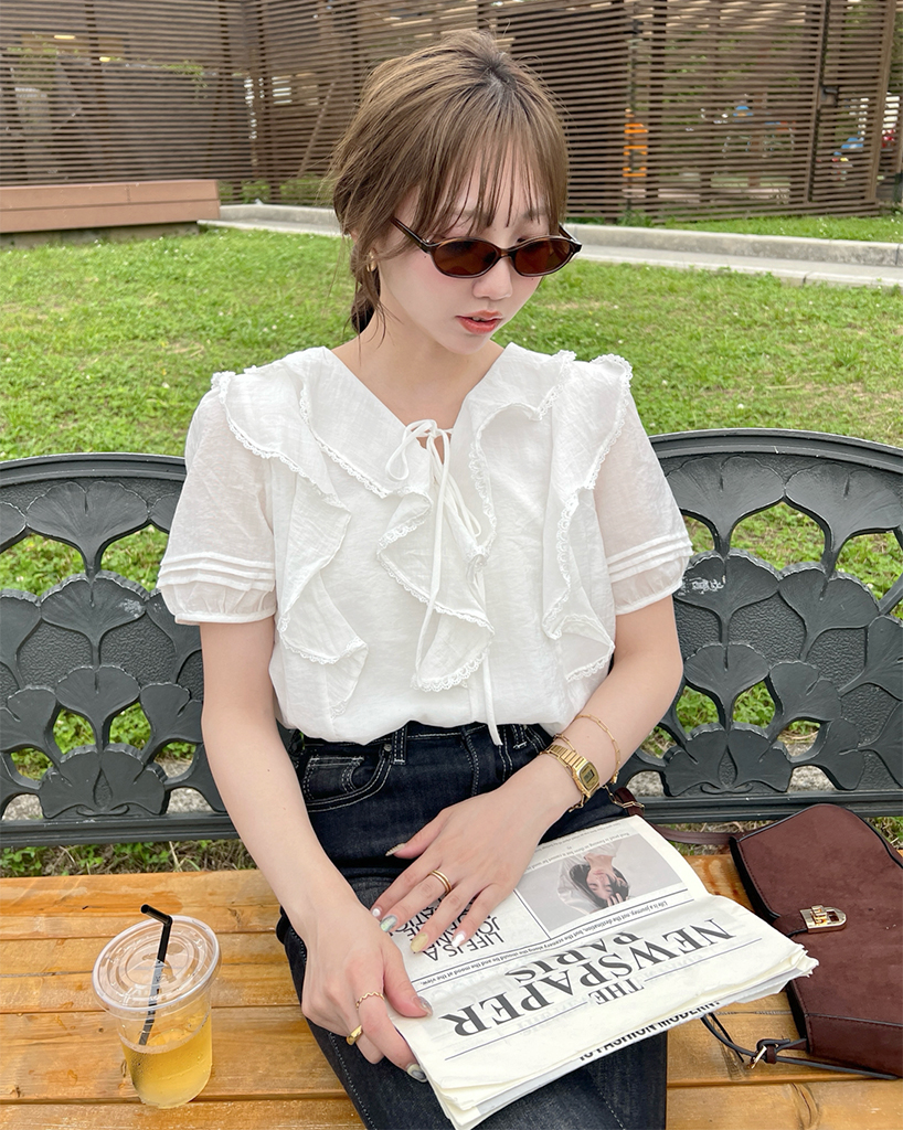 IRENE◆長袖ブラウス/36/ナイロン/GRY/23S82002 IRENE(アイレネ) / 長袖ブラウス/36/ナイロン/GRY/23S82002