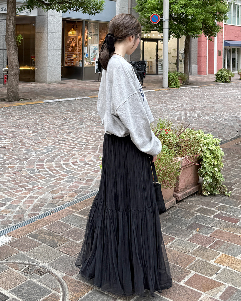 nowos ロングスカート M nowos/STRIPED SKIRT(RED)