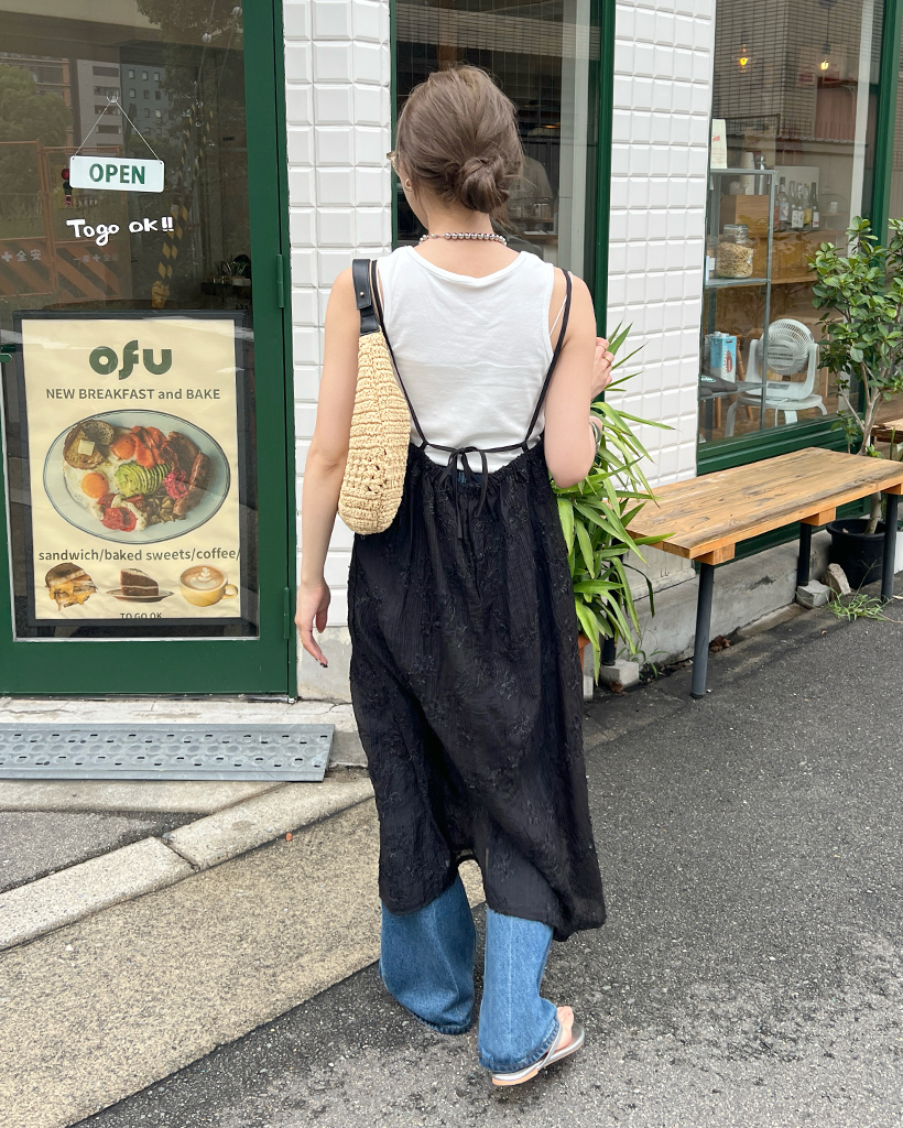 新品　アンスリード　レイヤード　ロングワンピース　ベージュ　長袖　36 レイヤード ロング ワンピース 長袖 ベスト ハイネック