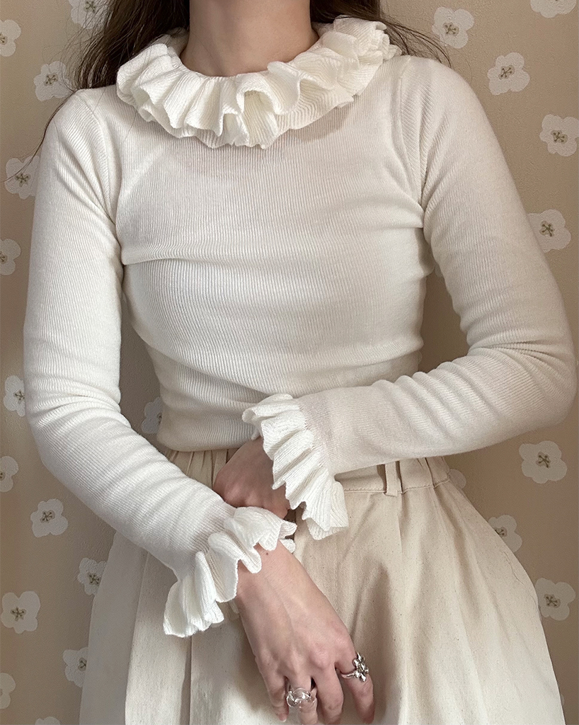 レザレクション　新品　Lサイズ シロ　フリルモックネック MOCKNECK - Resurrection レザレクション オフィシャルサイト