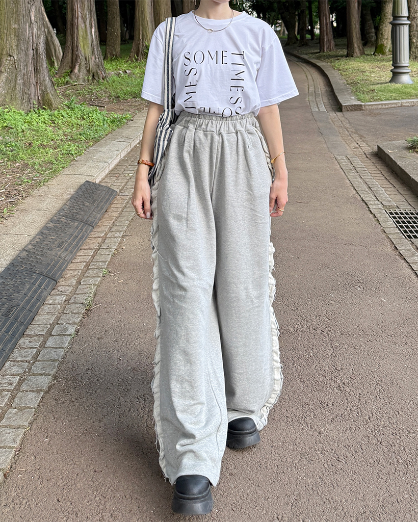 サイドフリルスウェットパンツ | ファッション通販サイト NUGU