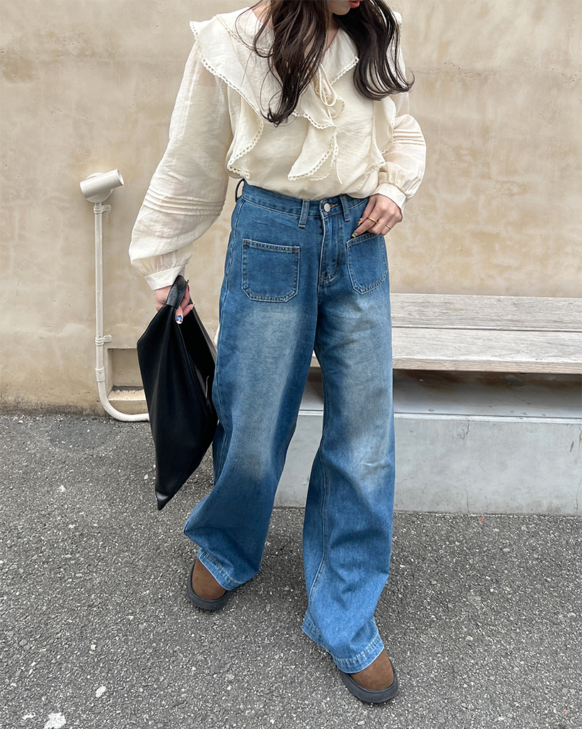 ポケットワイドデニムパンツ | ファッション通販サイト NUGU