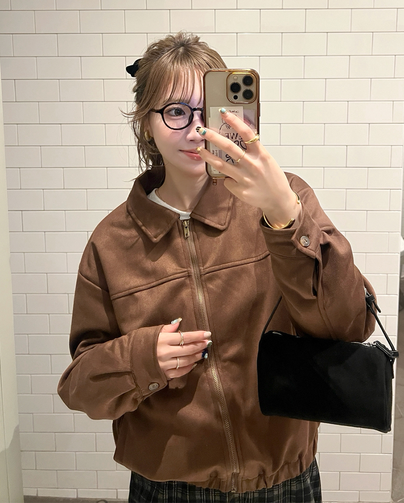 ウエストゴム付きカラースエードジャケット | ファッション通販サイト NUGU