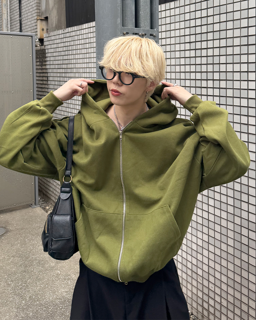 ユニセックス)カラフルオーバーサイズジップパーカー | ファッション