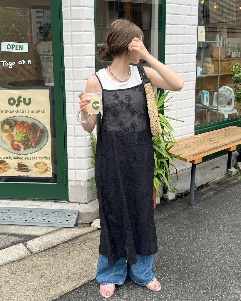 シースルーレイヤードロングワンピース | ファッション通販