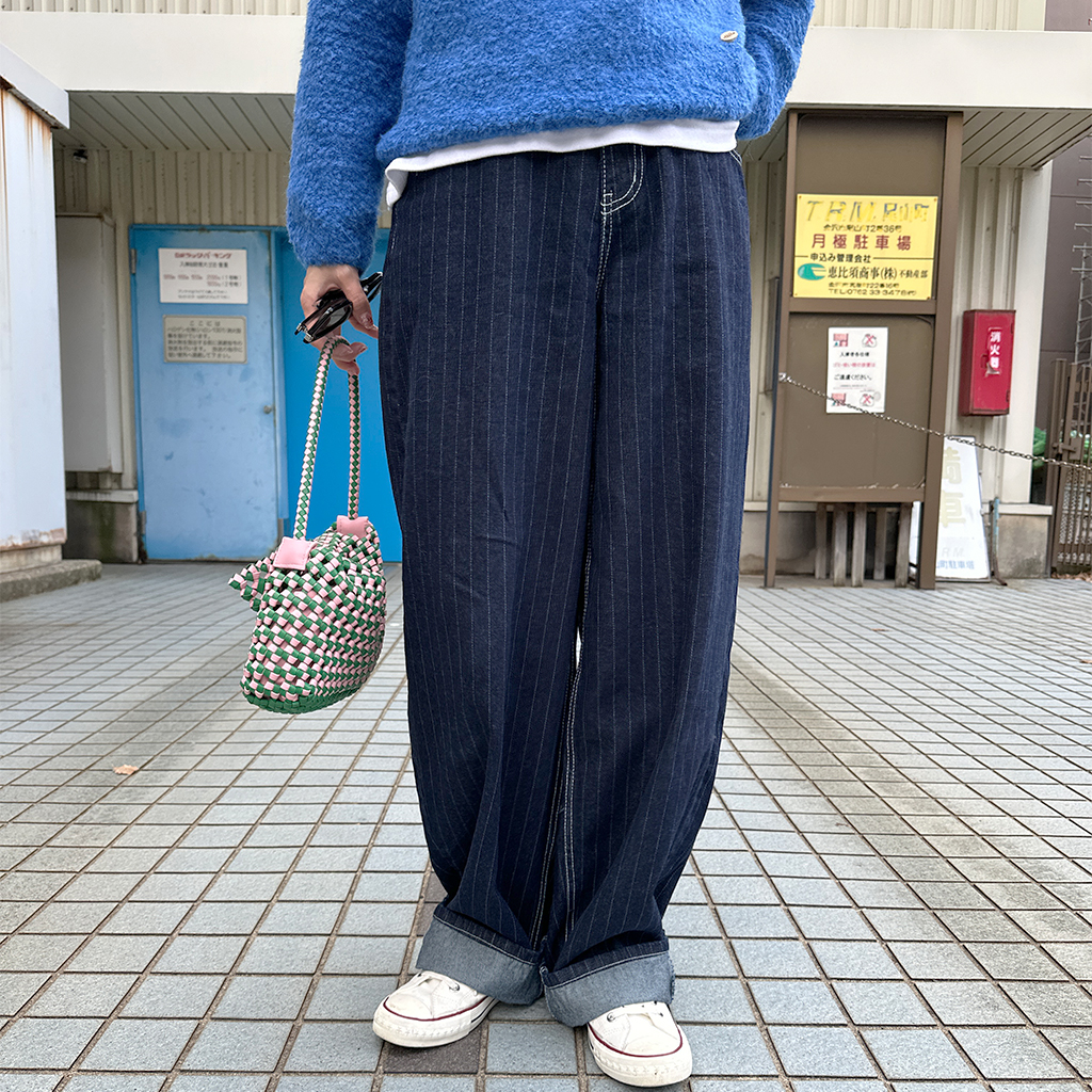 ステッチラインワイドフィットデニムパンツ | ファッション通販