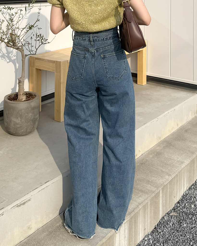 ストラップハイウエストデニムパンツ | ファッション通販サイト NUGU