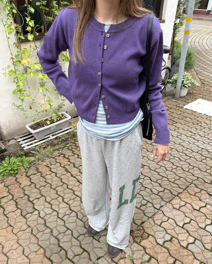 シンプルラウンドネックカーディガン | ファッション通販サイト NUGU