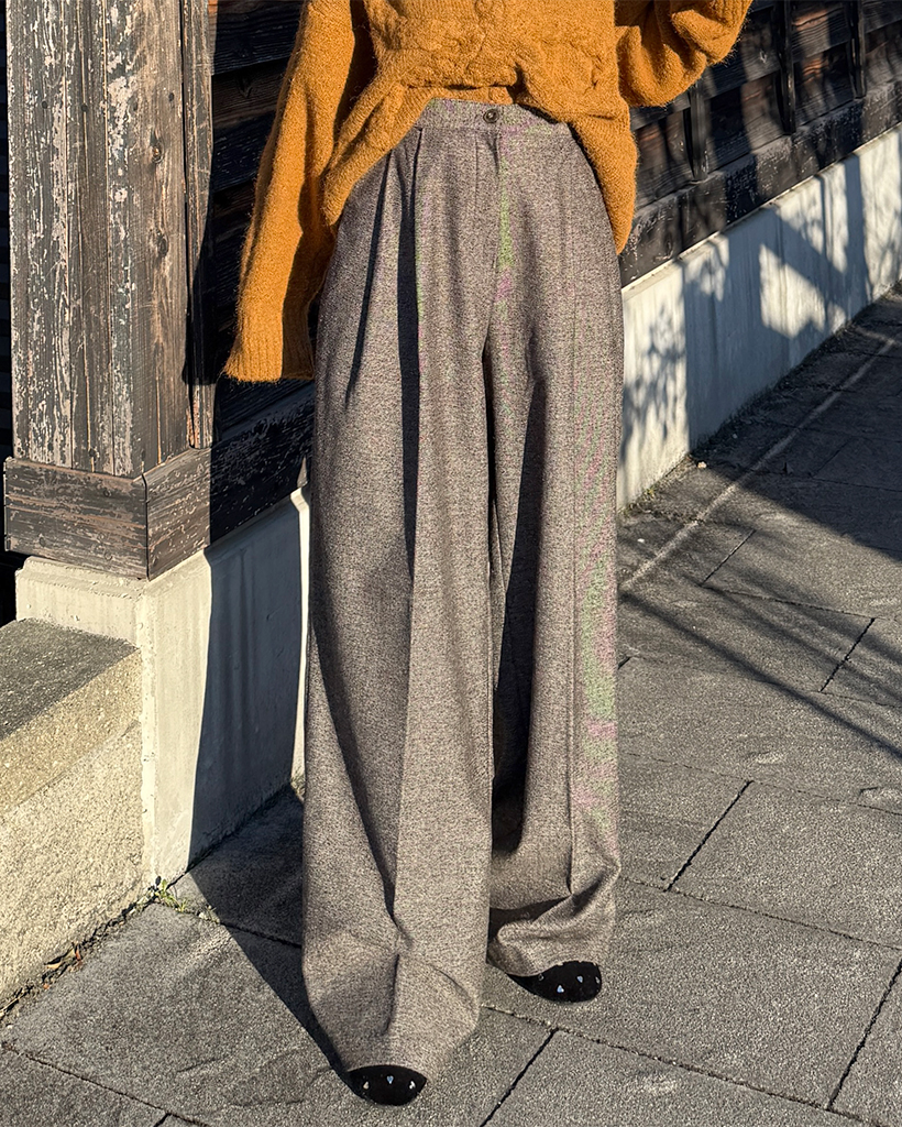 ヘリンボーンワイドスラックス | ファッション通販サイト NUGU