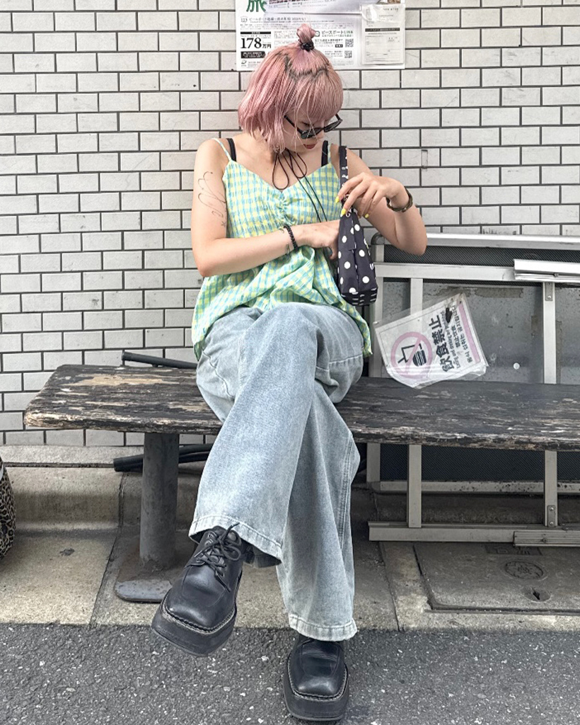 ギンガムチェックビスチェブラウス | ファッション通販サイト NUGU