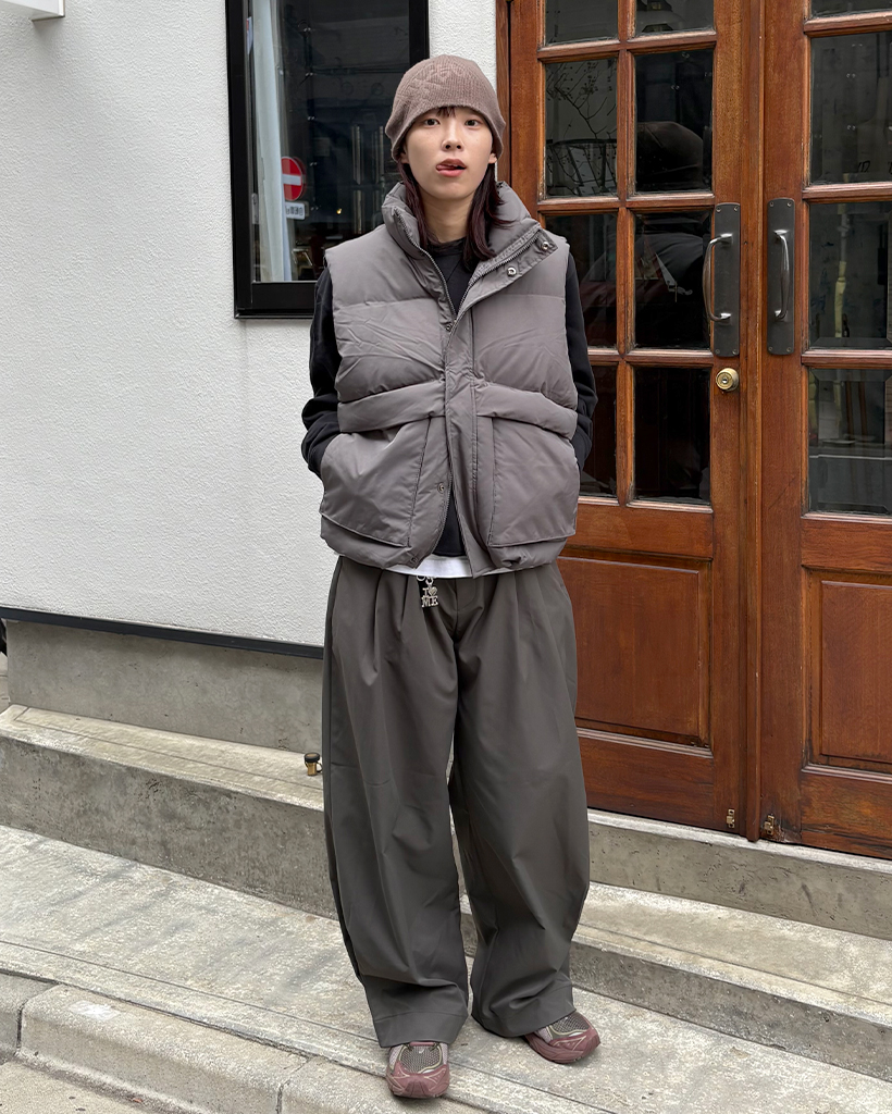 ユニセックス)ビッグポケットオーバーサイズキルティングベスト