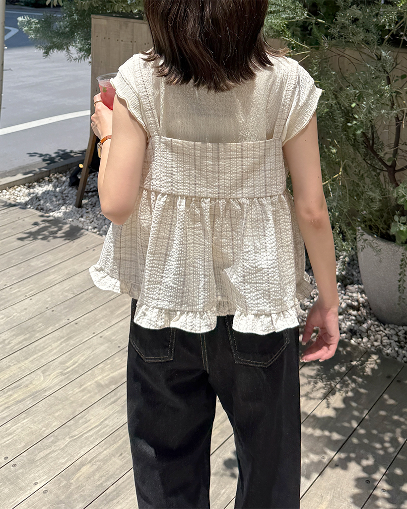 ツーウェイチェックスリーブレスブラウス | ファッション通販サイト NUGU