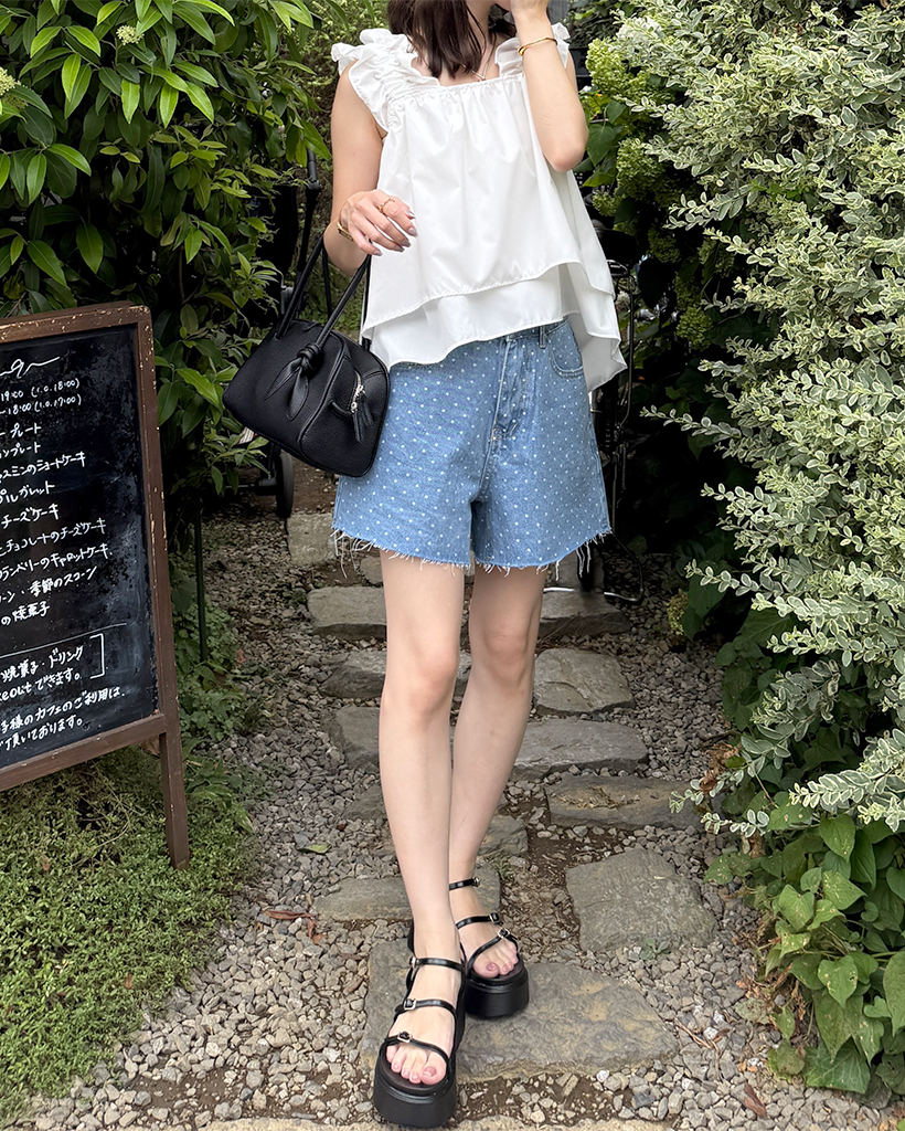 ★PATOU★パトゥ デニム ミニショートパンツ 関税送料込 Patou | コットンデニム ミニショートパンツ