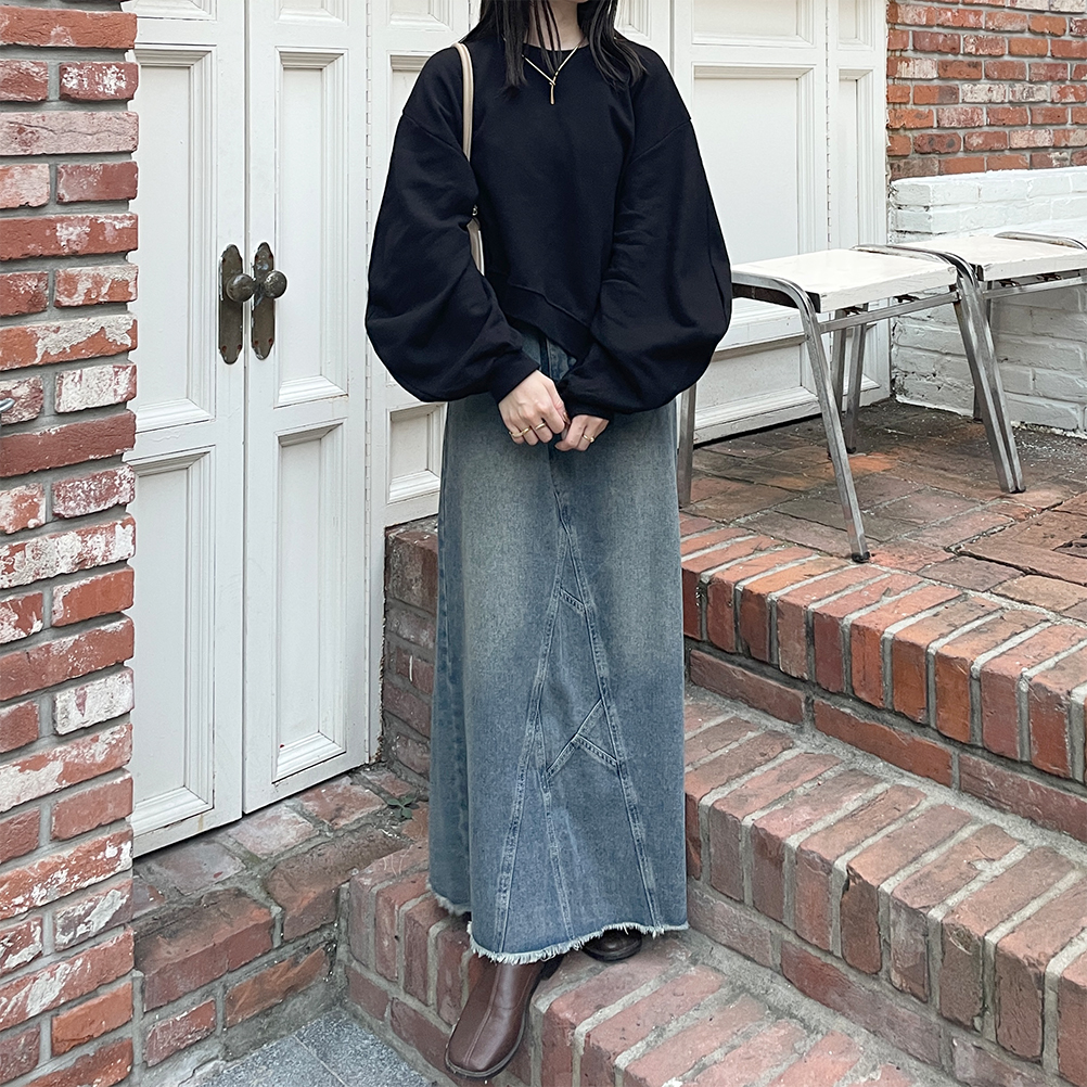 D&G 手描きアート ロングデニムスカート Amazon.co.jp: [chi-yang] 超ロング デニム ロングスカート
