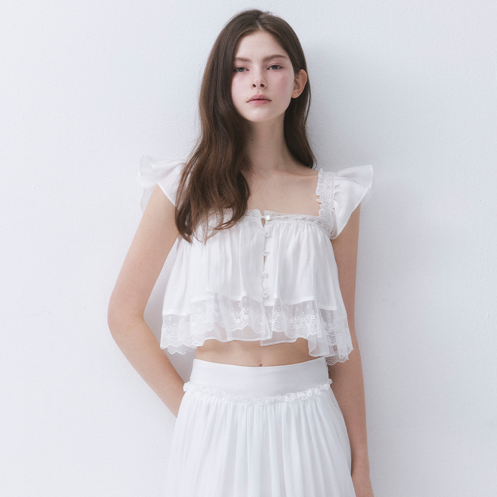 GLOW CHIFFON LACE TOP_TT6S103IV
