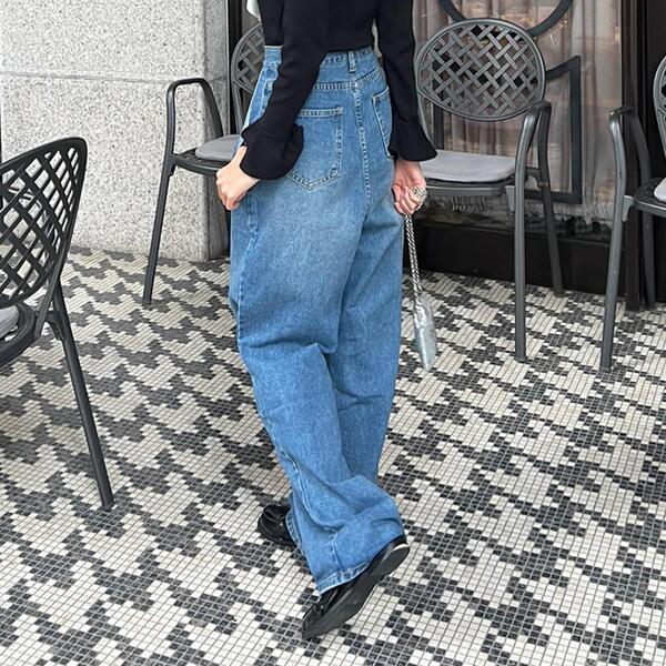 ワイドピンタックデニム | ファッション通販サイト NUGU