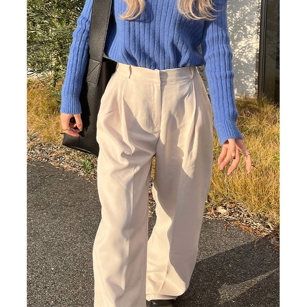2タック入りチノパンツ ワイドパンツ　nugu hoop 00hyr タック入りワイドチノパンツ | ファッション通販サイト NUGU