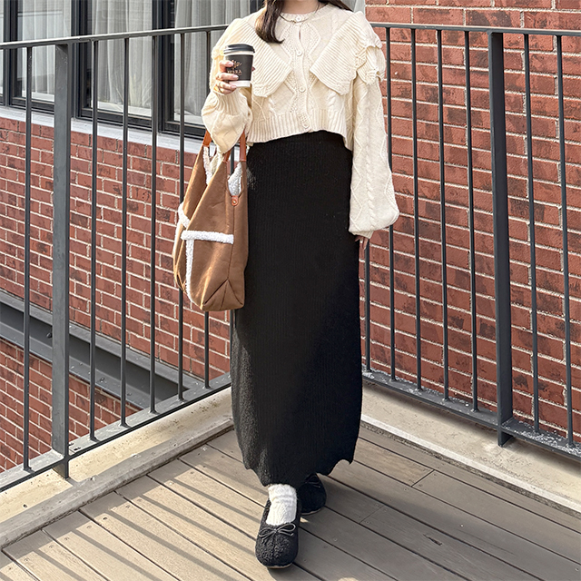 BEST 50]ダブルラッフルニットカーディガン | ファッション通販サイト NUGU