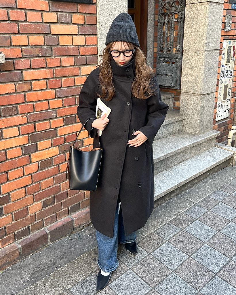 ハイネックベルトロングコート | ファッション通販サイト NUGU