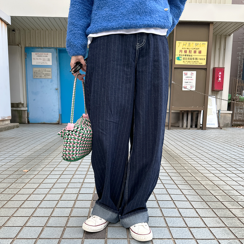 ステッチラインワイドフィットデニムパンツ | ファッション通販